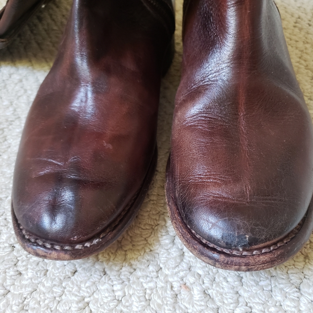 Bed Stu Cobbler Series Kitty Knee High Rustic Teak Leather Boots - Picture 13 of 16